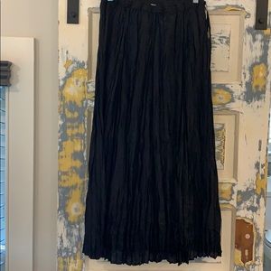 Garnet Hill silk black maxi skirt 10 M